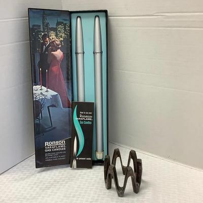 Dansk Crown Candelabra & Ronson Varaflame Gas Candles