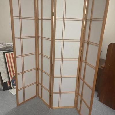 Folding Paper & Wood Japanese Room Screen