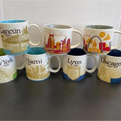 Collection Of 7 Starbucks "You Are Here" Mugs