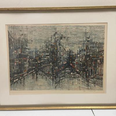Cityscape Lithograph By Efraim Moozelevich, Artist’s Proof
