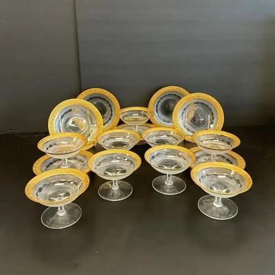 Moser Crystal Splendid Gold Rimmed Dessert Items
