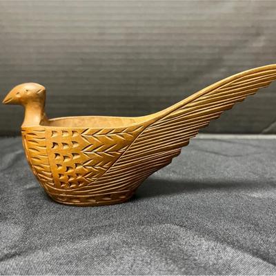 Carved Pheasant Shaped Pipe Rest