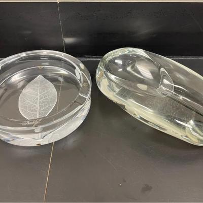 Pair Of Crystal Ashtrays