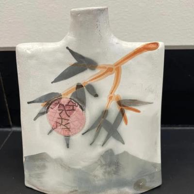 Vintage Asian Glazed Ceramic Vase