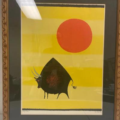 Original Lithograph “El Toro” By De Carlo, Signed & Numbered
