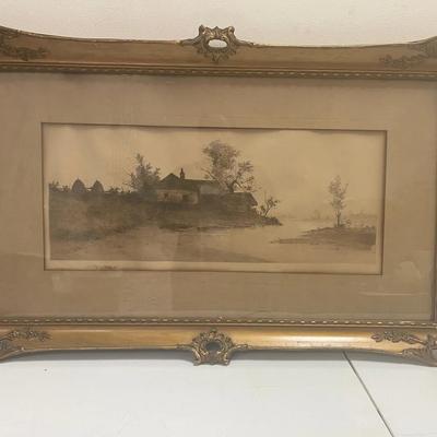 Antique Pen & Ink Drawing/Print 