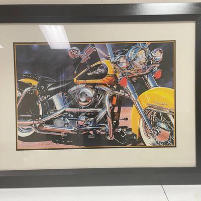 Harley Davidson Heritage Softail (Yellow) Poster Print By Scott Jacobs