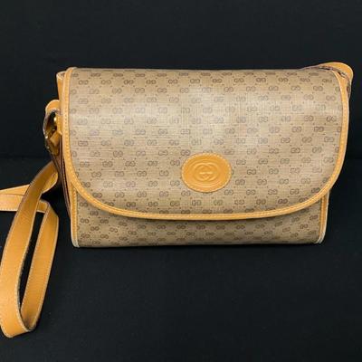 Vintage Gucci Micro GG Canvas Shoulder Bag I