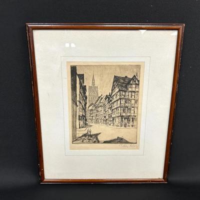 Willy Scholz Signed Etching