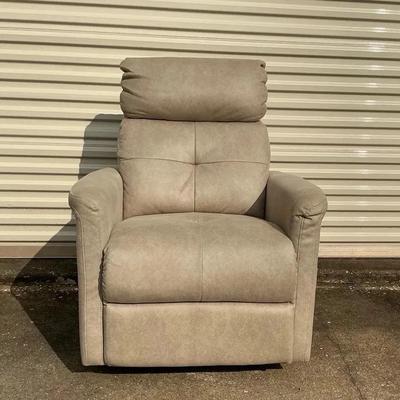 Beige Microfiber Rocker Recliner 