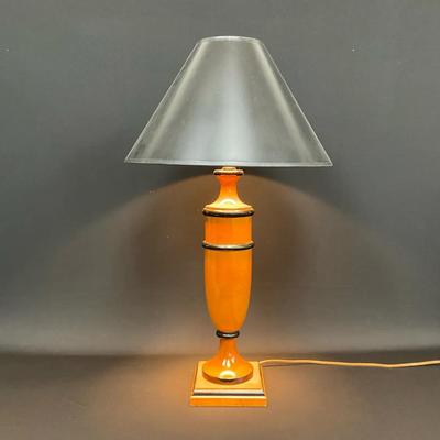 Wooden Lamp & Black Matte Shade