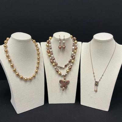 Champagne & Cooper Necklaces & Earrings 