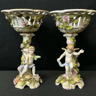 German Schierholz Centerpiece Vases 