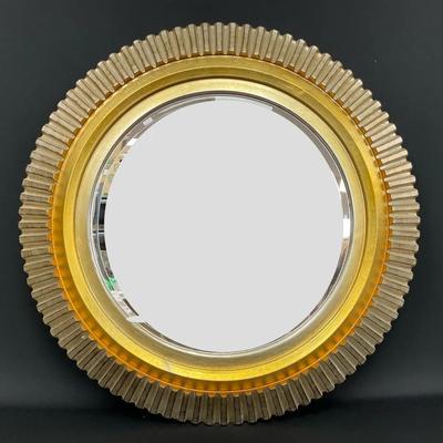 Round Gold Tone Wall Mirror