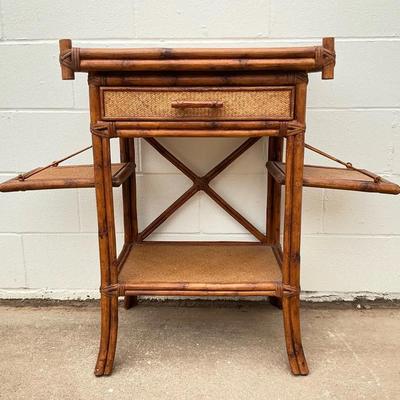 Bamboo And Rattan Side Table
