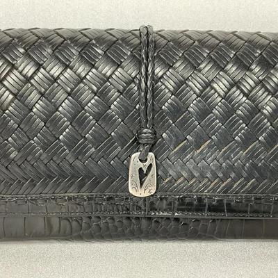 Brighton Black Woven Leather Wallet