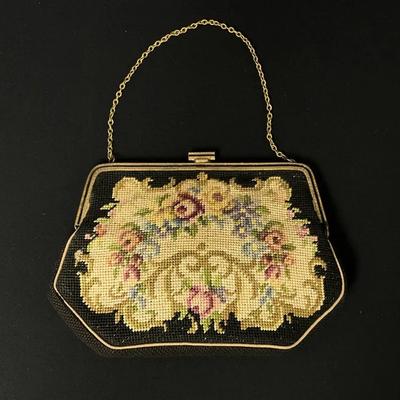 Vintage Needlepoint Tapestry Handbag