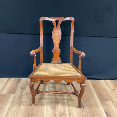 Antique Carved Walnut Armchair