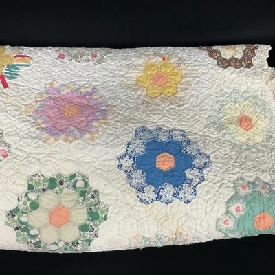 Vintage Grandmother’s Flower Garden Quilt