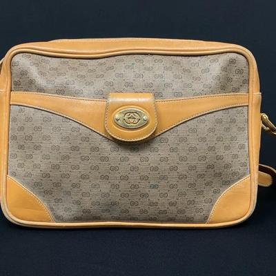 Vintage Gucci Micro GG Canvas Shoulder Bag III