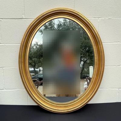 Large Gold Oval Mirror