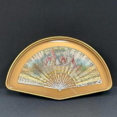 French Folding Fan In Frame