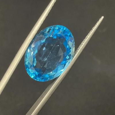 Large Blue Oval Topaz Stone