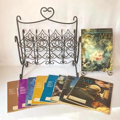 Wrought Iron Magazine Rack & M.D. Magazines