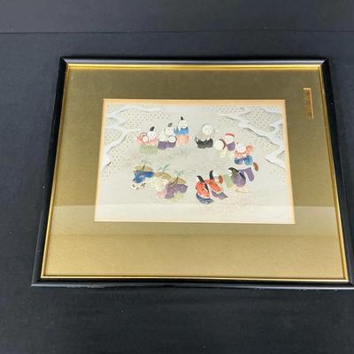 Dance Circle Signed Original Japanese Woodblock Print