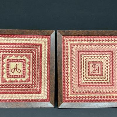 Framed Hand Stitched Textile 