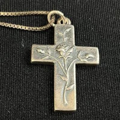 Sterling Silver, Retired, James Avery, Budding Rose Cross