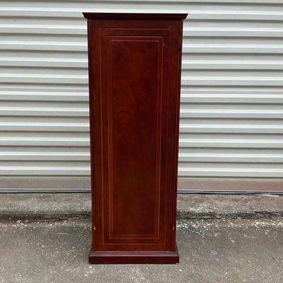 Cherry Wood Pedestal Stand With Internal Cubby Storage