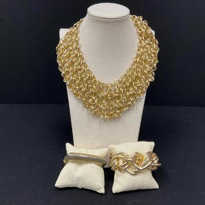 Gold Plated Necklace & Bracelets