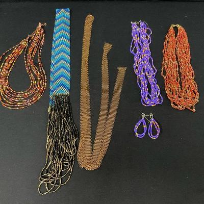 Assorted Beaded Necklaces & Earrings 