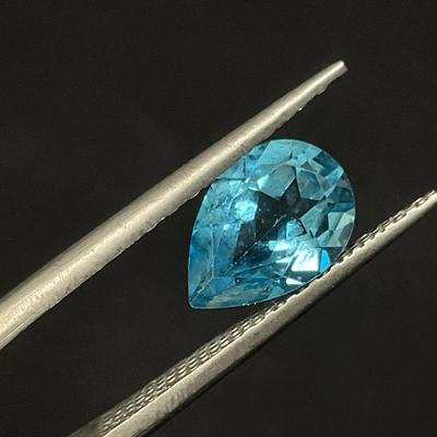 Large Pear Blue Topaz Stone