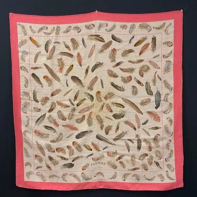 Hermès “Plumes” Pink Scarf