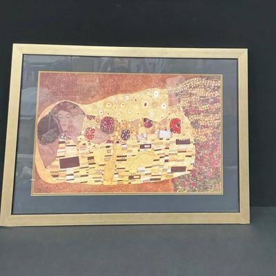 Framed Gustav Klimt “The Kiss” Print