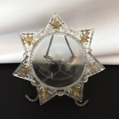 Victorian Goofus Glass Seven Point Star Magnifier Picture Frame 
