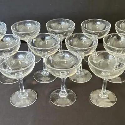 Atomic Starburst Champagne Glasses