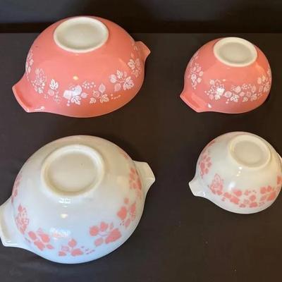 Pyrex Pink Gooseberry Cinderella Mixing Bowls