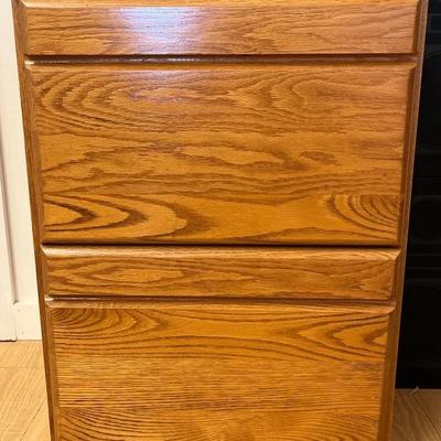 Solid Wood File Cabinet - 2 Drawer