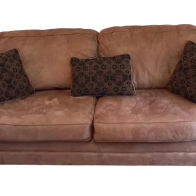 Light Brown Faux Suede/microfiber Sofa