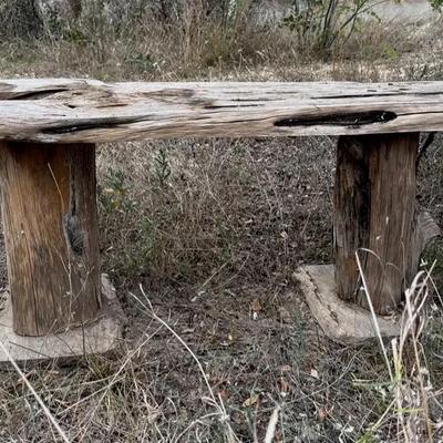 Natural wood bench 