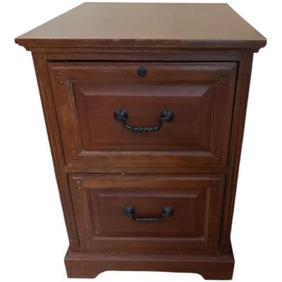 Wood Two Drawer Filing Cabinet