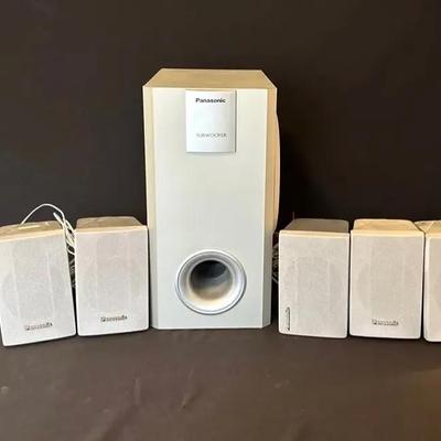 Panasonic Home Theater Speaker System, With A Subwoofer And Several Satellite Speakers