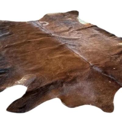Natural Brindle Cowhide Rug With Hair-on-Hide Texture