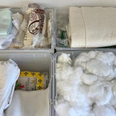 Cotton and Polyester Batting - 4 Tubs!