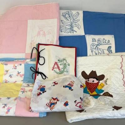 Vintage Applique Quilts and Baby Items