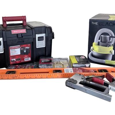 Assorted Tools w/Plastic craftsman tool case & more