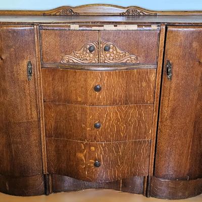 Curved Art Deco Sideboard Cabinet